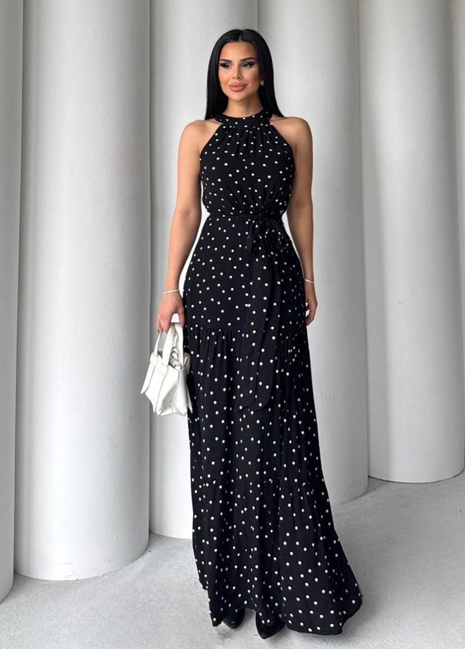 Ezgi Nisantasi Μαύρο Σέξι Κομψό Φόρεμα Fit And Flare Χονδρικό εμπόριο ενδυμάτων Σοδειά
