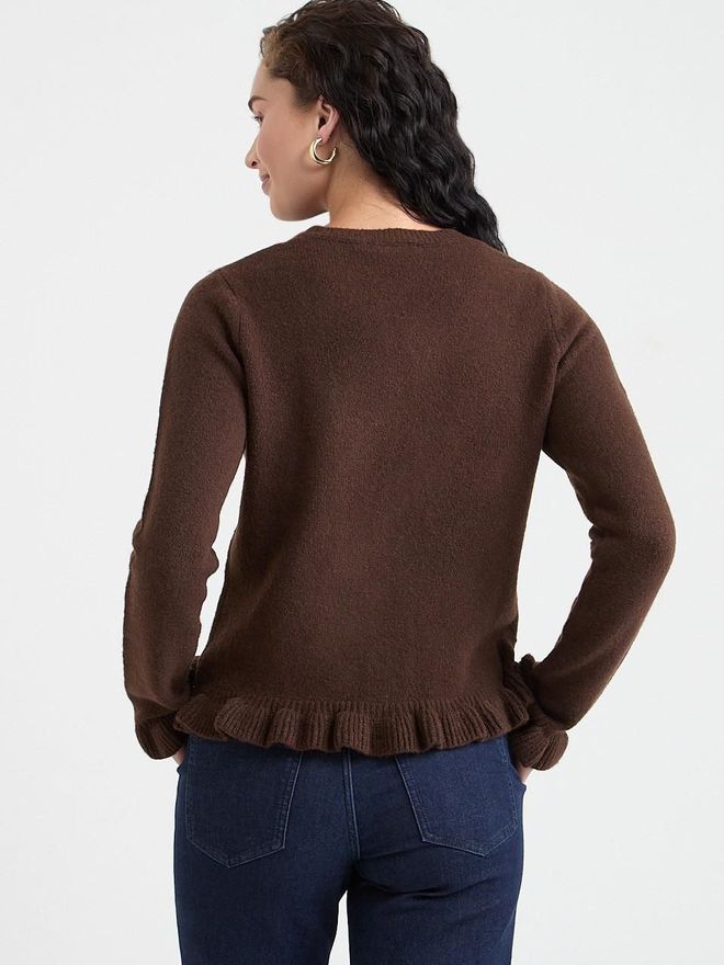 Ezgi Nisantasi Brown Casual Elegant Vintage Preppy Formal Retro Cardigan Wholesale Clothing Winter