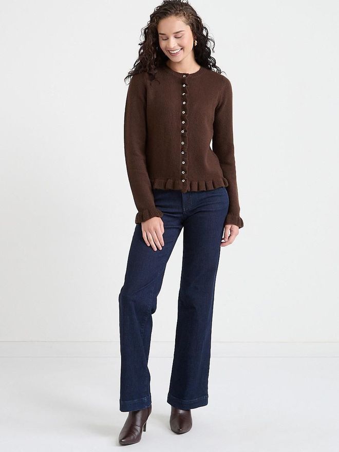 Ezgi Nisantasi Hnedá Neformálny Elegantný Vintage Preppy Formálny Retro Kardigán Veľkoobchod s oblečením Neformálny