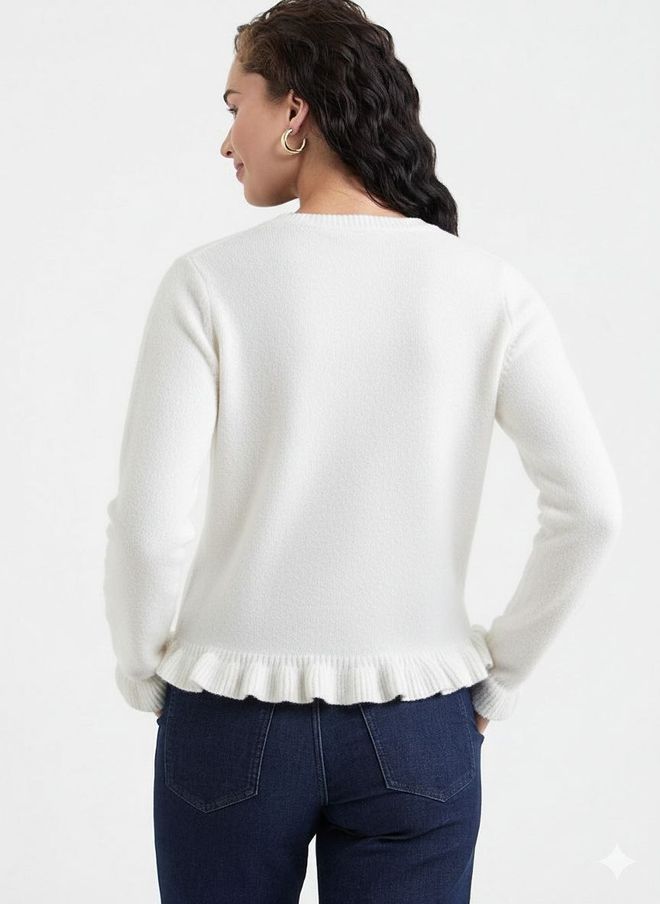 Ezgi Nisantasi White Casual Elegant Cardigan Wholesale Clothing Lounge