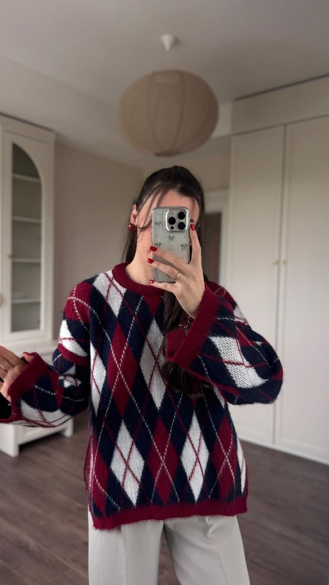 Ezgi Nisantasi Sweter Z Dzianiny Bakalava Hurtowa sprzedaż odzieży Casual