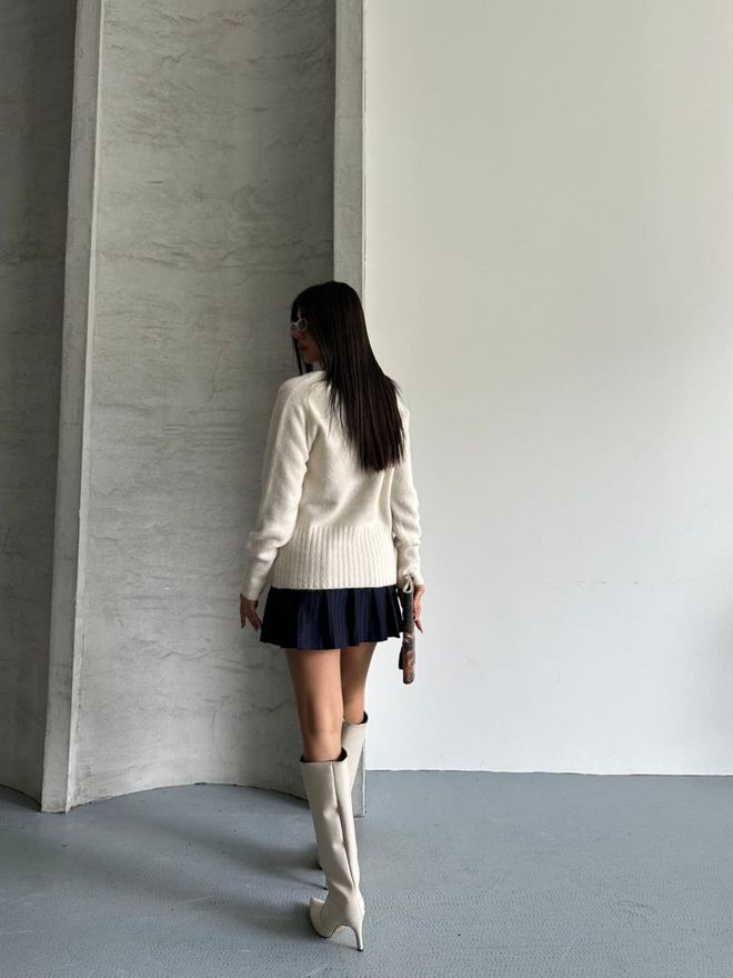 Ezgi Nisantasi White Casual Preppy Elegant Vintage Retro Cardigan Wholesale Clothing Lounge