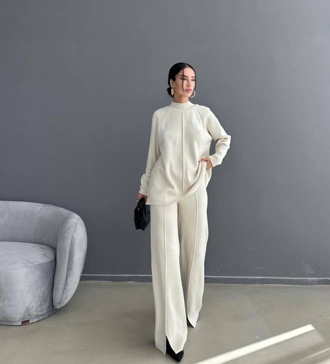 Ezgi Nisantasi Chándal Beige Casual Deporte Elegante Ropa De Calle Ropa al por mayor Casual