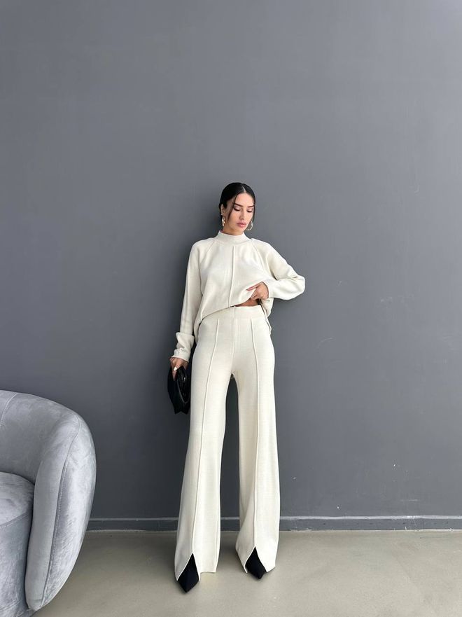 Ezgi Nisantasi Tuta Beige Casual Sportiva Elegante Abbigliamento Di Strada Abbigliamento all'ingrosso Da cocktail