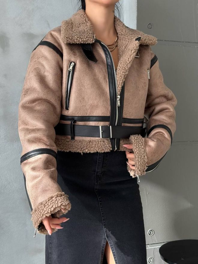 Ezgi Nisantasi بني سترة من الدنيم ملابس بالجملة 1