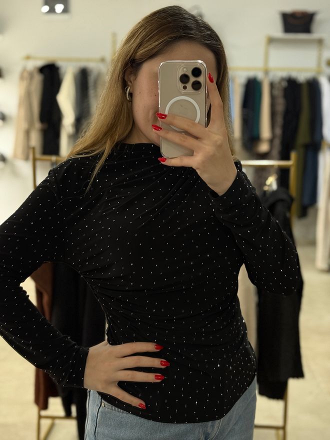 Ezgi Nisantasi Bluse Mit Steinen Großhandelskleidung 0