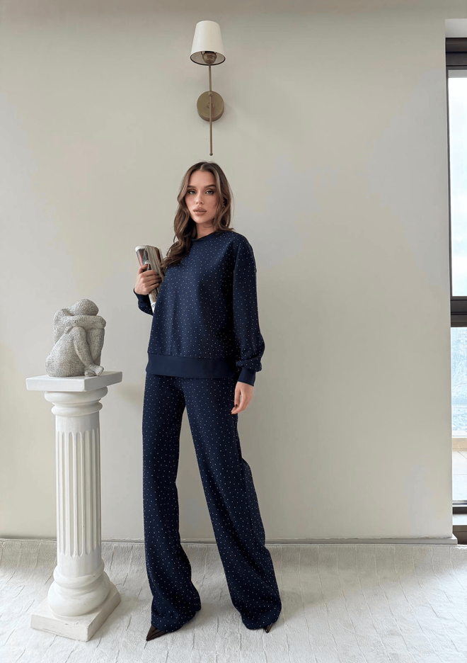 Ezgi Nisantasi Traje Azul Marino Casual Deporte Ropa al por mayor Casual