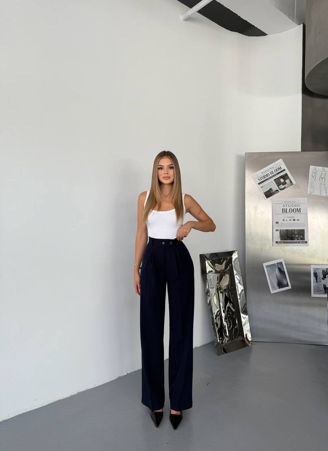 Ezgi Nisantasi Κομψό Μπλε Μαρέν Παντελόνι Τύπου Tapered Χονδρικό εμπόριο ενδυμάτων Casual