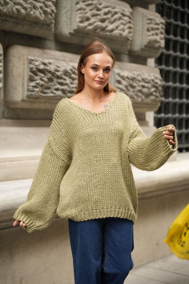 Ezgi Nisantasi Oversize Triko Kazak Toptan Giyim Gündelik