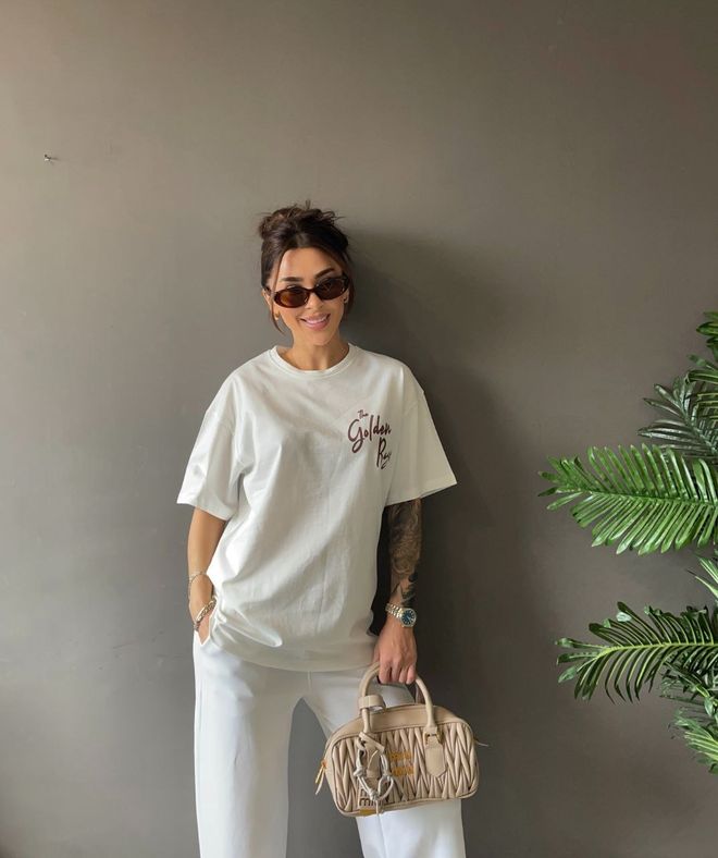 Ezgi Nisantasi Bedrucktes T Shirt Großhandelskleidung Lässig