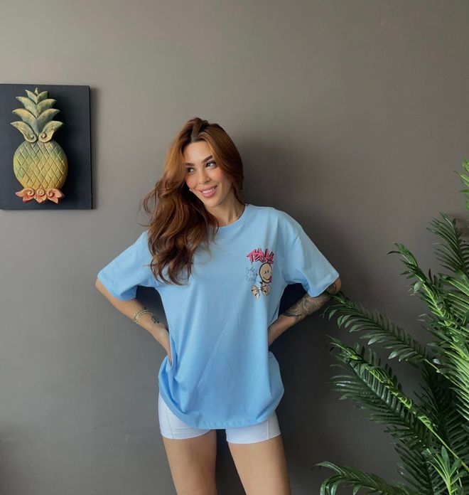 Ezgi Nisantasi Печатна Тениска Дрехи на едро Небрежен