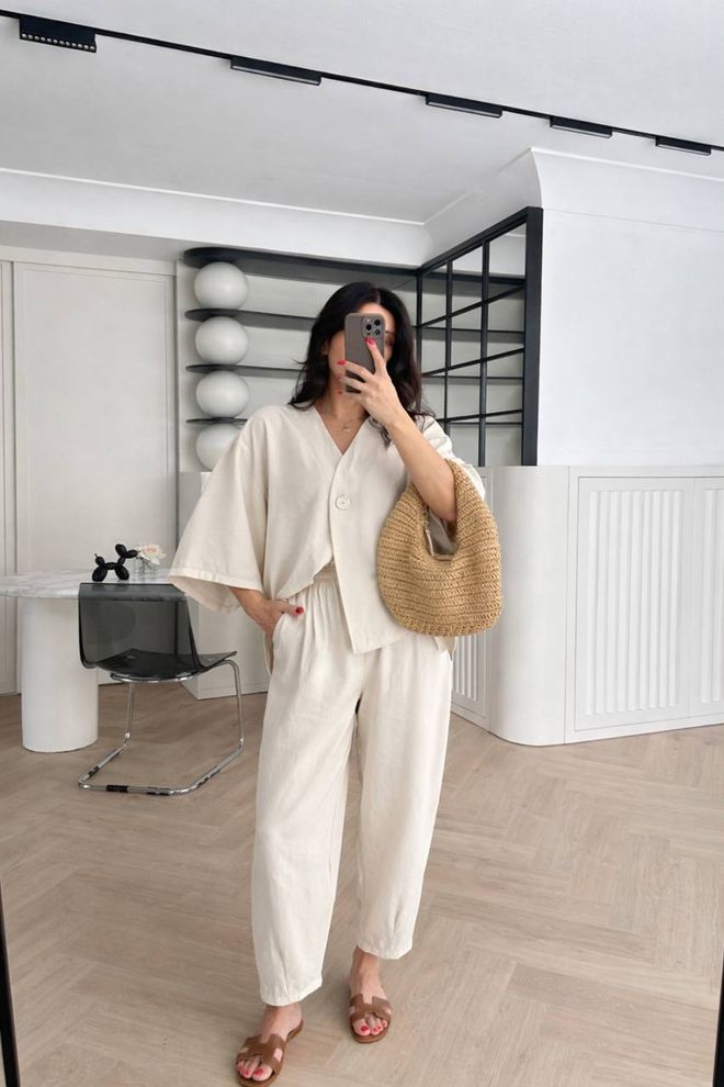 Ezgi Nisantasi Μπεζ Καθημερινό Κομψό Ταγέρ Με Στενά Παντελόνια Χονδρικό εμπόριο ενδυμάτων Casual