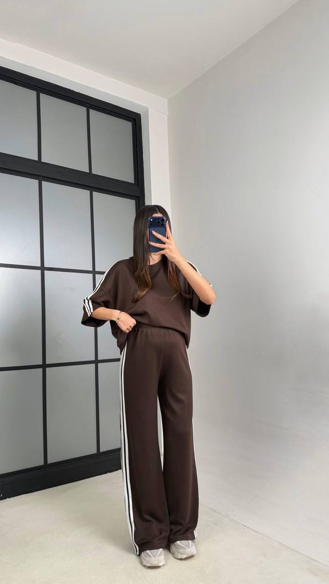 Ezgi Nisantasi Rjav Ležerno Črtasto Obleka Z Vlecite In Brez Žepa Oblačila na debelo Skromno