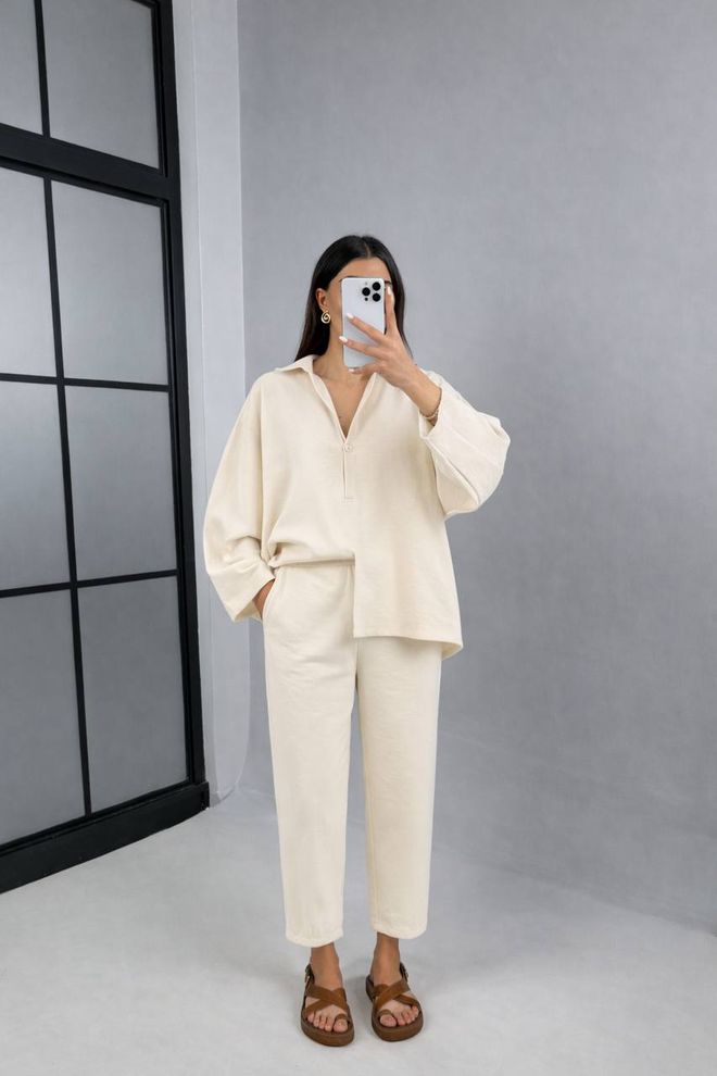 Ezgi Nisantasi Bež Ležerno Skromno Eleganten Obleka Oblačila na debelo Skromno