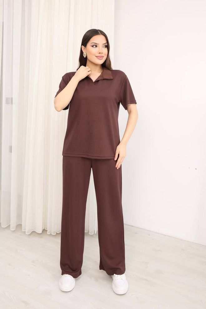 Ezgi Nisantasi Kahverengi Gündelik Spor Tesettür Takım Toptan Giyim Tesettür