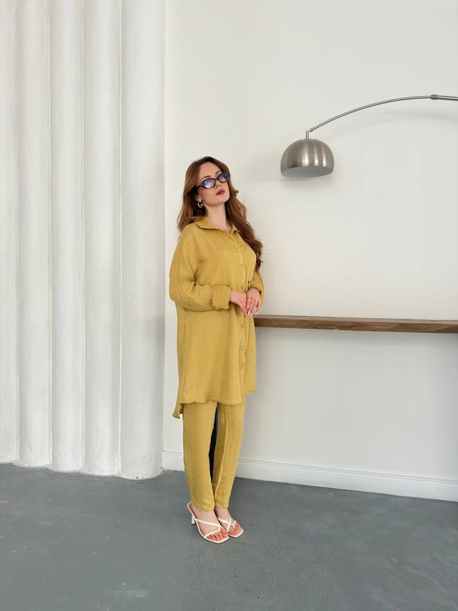 Ezgi Nisantasi Traje Amarillo Modesto Casual Elegante Ropa al por mayor Modesto