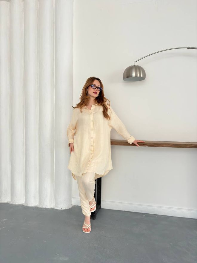 Ezgi Nisantasi Traje Beige Modesto Casual Elegante Ropa al por mayor Modesto