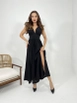 A wholesale clothing model wears fme13025-dress-black, Turkish wholesale  of 