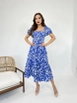 A wholesale clothing model wears fme13507-dress-blue, Turkish wholesale  of 