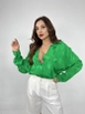 A wholesale clothing model wears fme10682-shirt-green, Turkish wholesale  of 