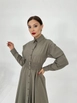 A wholesale clothing model wears fme13088-dress-khaki, Turkish wholesale  of 
