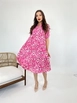 A wholesale clothing model wears fme14047-dress-fuchsia, Turkish wholesale  of 