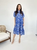 A wholesale clothing model wears fme14049-dress-blue, Turkish wholesale  of 