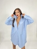 A wholesale clothing model wears fme14073-shirt-blue, Turkish wholesale  of 