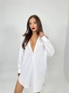 A wholesale clothing model wears fme14074-shirt-white, Turkish wholesale  of 