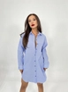 A wholesale clothing model wears fme14075-shirt-blue-and-white-striped, Turkish wholesale  of 