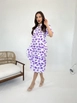 A wholesale clothing model wears fme14085-dress-white-&-purple, Turkish wholesale  of 