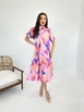 A wholesale clothing model wears fme14101-dress-multicolored, Turkish wholesale  of 