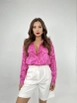A wholesale clothing model wears fme10642-shirt-pink, Turkish wholesale  of 