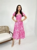 A wholesale clothing model wears fme14019-dress-pink, Turkish wholesale  of 