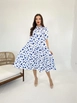 A wholesale clothing model wears fme14087-dress-white-&-navy-blue, Turkish wholesale  of 