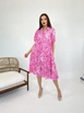 A wholesale clothing model wears fme14092-dress-fuchsia, Turkish wholesale  of 