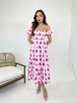 A wholesale clothing model wears fme11612-dress-pink, Turkish wholesale  of 