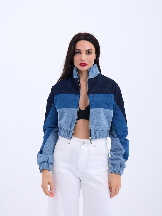 Fame Denim Jacket Blue Wholesale Clothing Casual