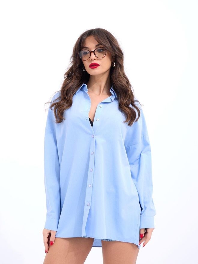 Fame Camicia Blu Abbigliamento all'ingrosso Casuale