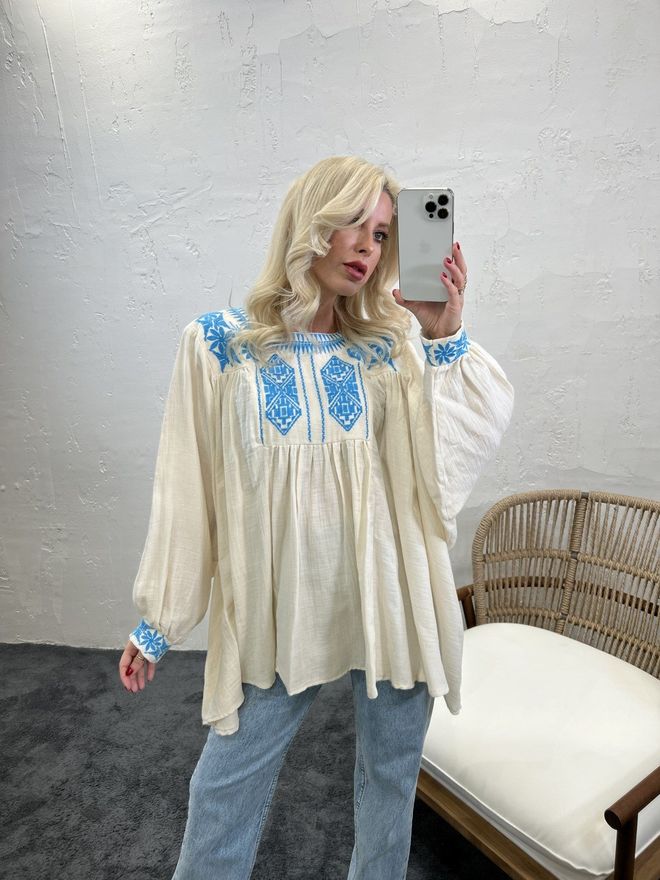 Fame Camisa Azul Ropa al por mayor Casual