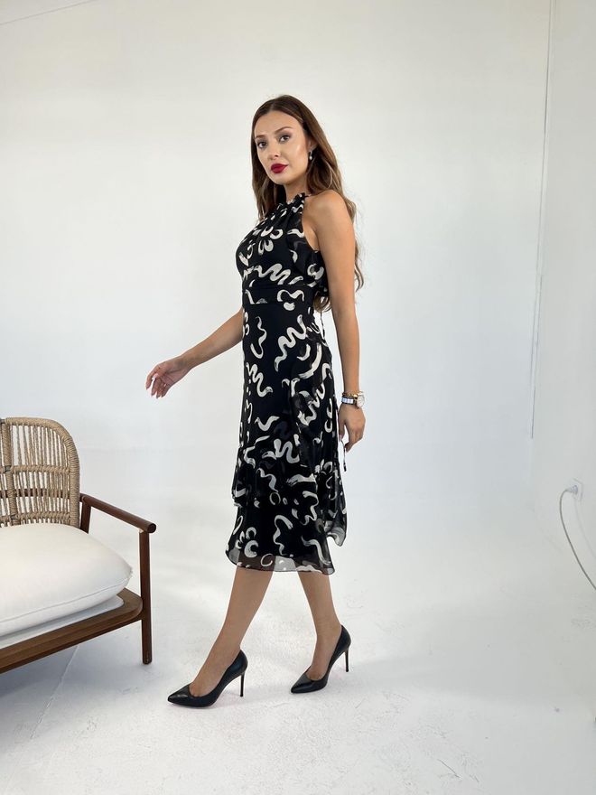 Fame Elbise Siyah Toptan Giyim Bahar