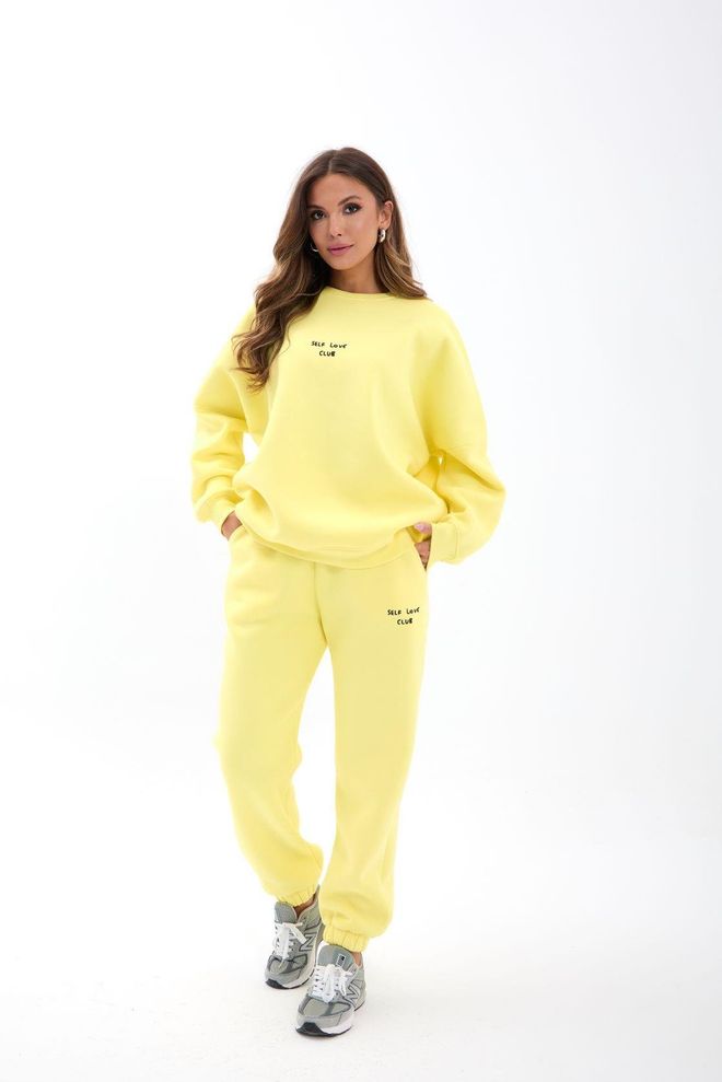 Fame Yellow Casual Sport Streetwear Tracksuit Wholesale Clothing Casual
