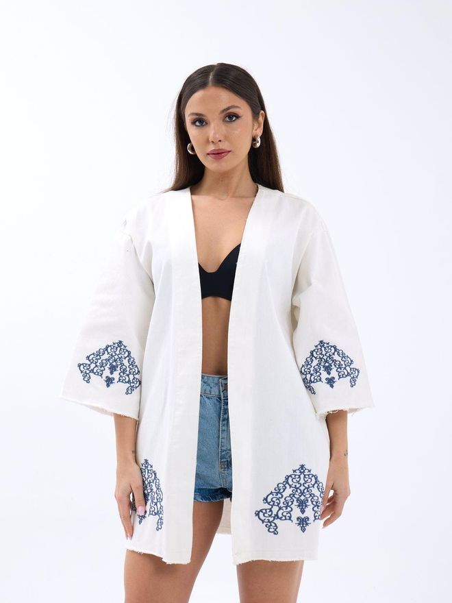 Fame kimono baltas Didmeninė prekyba drabužiais Kokteilinė