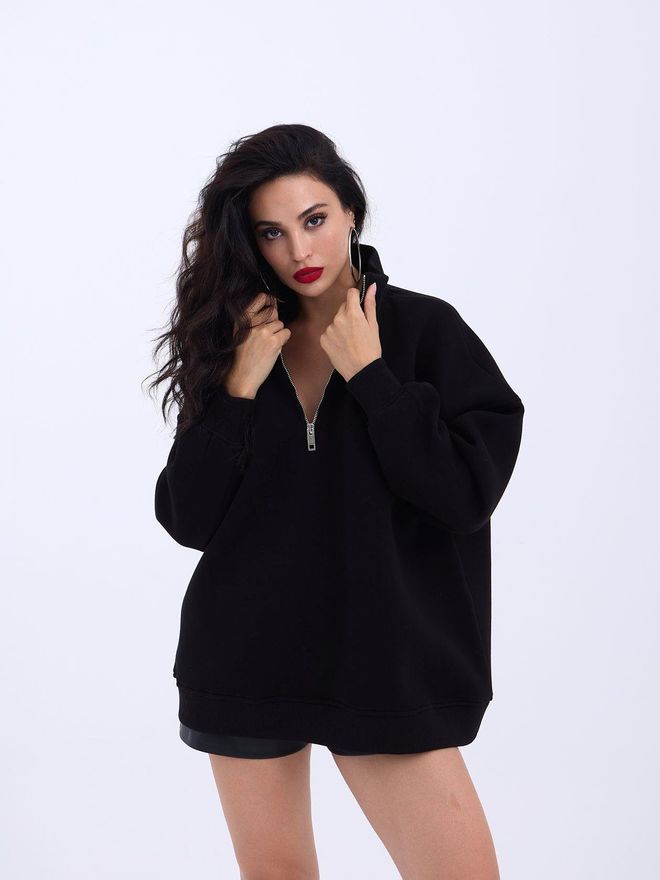 Fame Sweat Siyah Toptan Giyim Gündelik