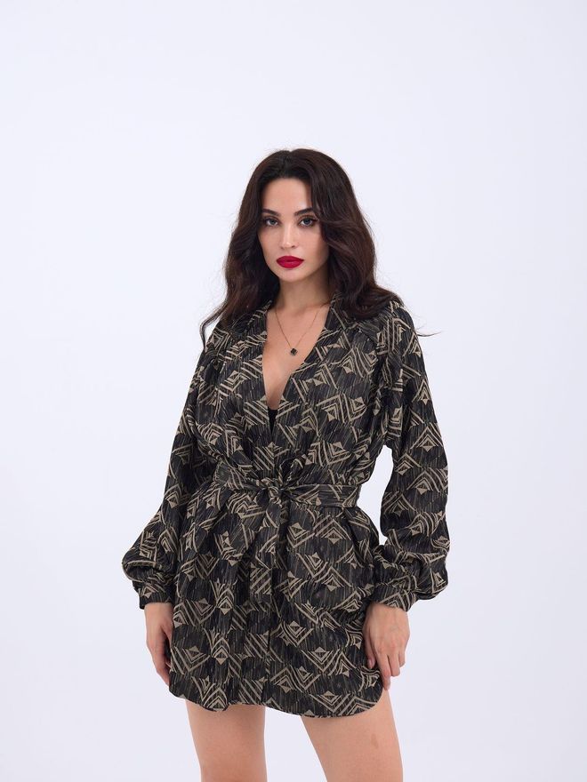 Fame Kimono Black & Cream Wholesale Clothing Casual