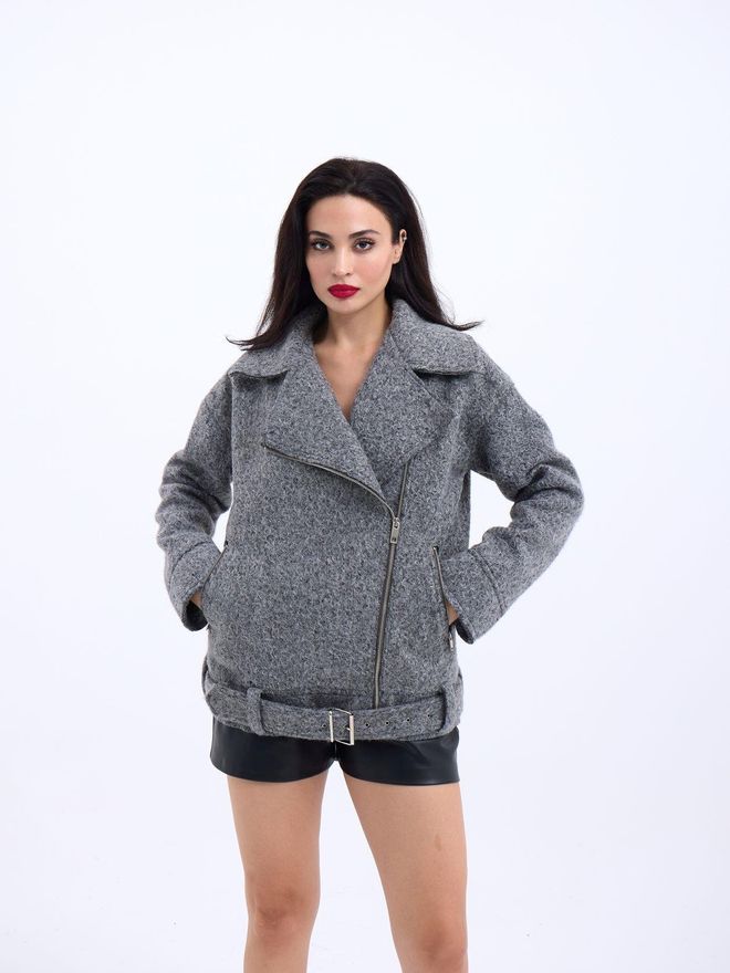 Fame Coat Grey Wholesale Clothing Casual