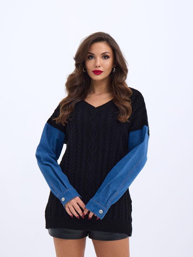 Fame Knitted Jeans Black Wholesale Clothing Casual