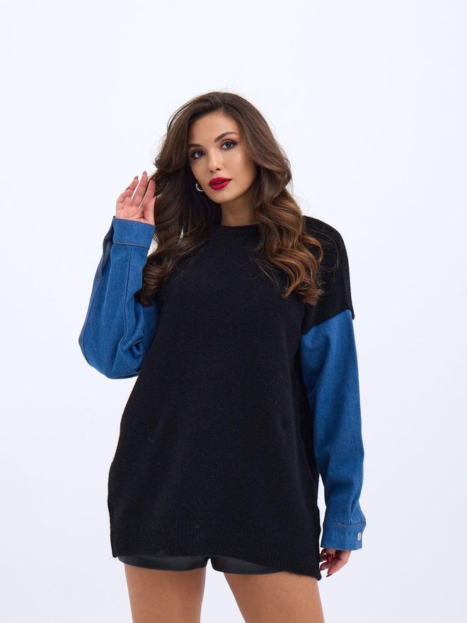 Fame Knitted Jeans Black Wholesale Clothing Casual