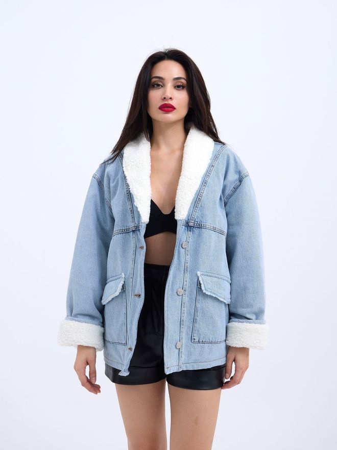Fame Denim Jacket Blue Wholesale Clothing Casual