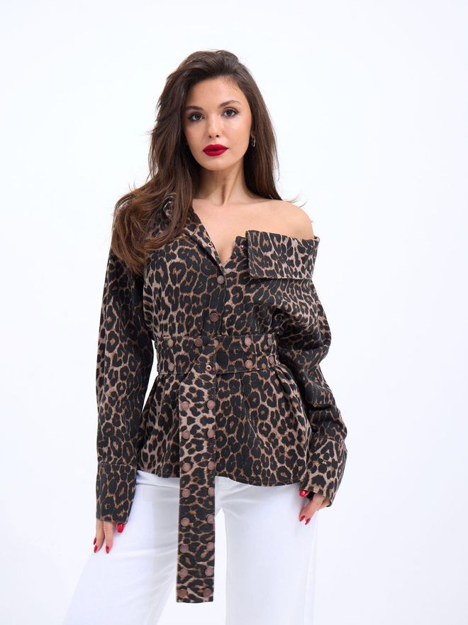 Fame Chemise Léopard Vêtements en gros Décontracté